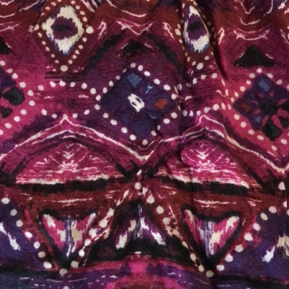 Aztec floral peplum tank top XS purple fuchsia racer back flown rayon wet seal - Picture 6 of 6